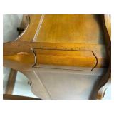 Pair of Vintage Hammary French Provincial Accent Side Tables with Inlayed Leather Top & Front Drawer