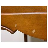 Pair of Vintage Hammary French Provincial Accent Side Tables with Inlayed Leather Top & Front Drawer