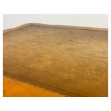 Pair of Vintage Hammary French Provincial Accent Side Tables with Inlayed Leather Top & Front Drawer