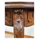Antique Victorian-Era Parlor Table and French Style Kidney Shaped Accent Table