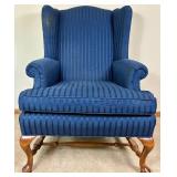 Pair of Ethan Allen Blue Wing Back Chairs