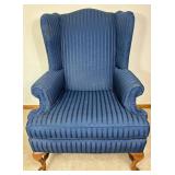 Pair of Ethan Allen Blue Wing Back Chairs