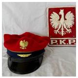 Vintage Cast Iron PKP Polish State Railwways Locomotive Plaque and Polish State Railways (PKP) Station Master
