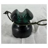 Five Hemingray No 42 Vintage Aqua-Blue Glass Insulators and One Hemingray 112 Cable Insulator