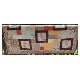 Handmade Machine Quilted Patchwork Throw Quilt 50" x 62"