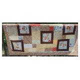 Handmade Machine Quilted Patchwork Throw Quilt 50" x 62"