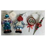 Handblown and Handpainted Glass Ornaments - 13 pieces