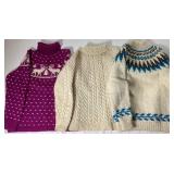 Collection of Handknitted Sweaters - Cable Knit, Nordic Fair Yoke and Reindeer Pattern