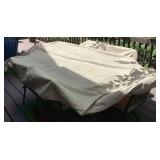 Heavy Duty Tile Table Top Patio Set with 6 Chairs, Cushions plus Cover