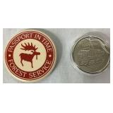 Railroad Bundle of Glasses, Patches, Decorative Spike and Locomotive
