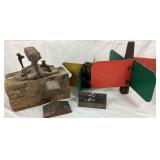 Vintage Railroad Collection -  Track Section, Railroad Make-Do Trail Rail Anvil, Railroad Track, Switch Stand Targets