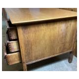 Solid Tiger Oak Vintage Desk with Slide Out Writing Board and 3 Dovetailed Drawers