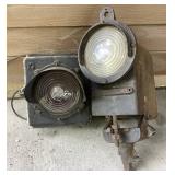 Two Vintage Railway Signal Lights