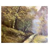 Original Vintage Framed and Signed Landscape Oil Painting - 31.5" x 55.5" x 2"