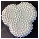 Vintage Milkglass Collection - Includes: Large Flower Vase, 2 Small Bud Vases, Sectioned Relish Dish, Small Plate, Juicer