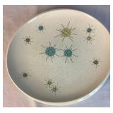 8 Vintage Franciscan 10.75" Atomic Starburst Dinner Plates & 2 Pink-A-Dilly Franciscan Whitestone Wear 8" Serving Bowls
