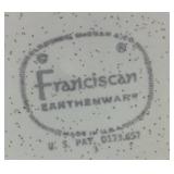 8 Vintage Franciscan 10.75" Atomic Starburst Dinner Plates & 2 Pink-A-Dilly Franciscan Whitestone Wear 8" Serving Bowls