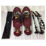 Red Tubbs Quest 29" Snowshoes with Cascade Mountain Tech Trekking Poles
