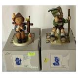 Goebel Hummel Figurines W. Germany -  "She Loves Me, She Loves Me Not" and "Mountaineer"