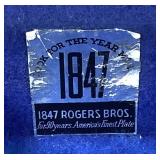 Vintage 1847 Rogers Bros. Silver Plated Flatware - Heritage Design with "A" Monogram  - Service for 8 , missing one teaspoon