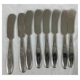 Vintage 1847 Rogers Bros. Silver Plated Flatware - Heritage Design with "A" Monogram  - Service for 8 , missing one teaspoon