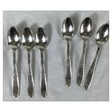 Vintage 1847 Rogers Bros. Silver Plated Flatware - Heritage Design with "A" Monogram  - Service for 8 , missing one teaspoon