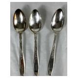 Vintage 1847 Rogers Bros. Silver Plated Flatware - Heritage Design with "A" Monogram  - Service for 8 , missing one teaspoon