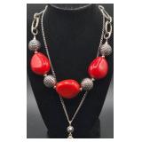 Silver Tone Necklace, Bracelet and Pins Bundle