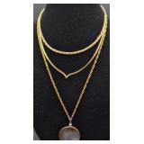 Vintage Gold Tone Necklaces with Earrings & Pins