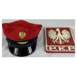 Vintage Cast Iron PKP Polish State Railwways Locomotive Plaque and Polish State Railways (PKP) Station Master