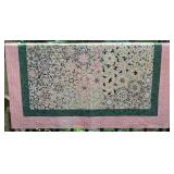 Floral Kaleidoscope Hexagons Quilt 62" x 64"