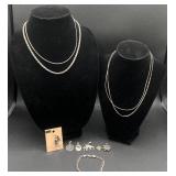 Sterling Silver Jewelry Bundle of 5 Pendants, 1 Bracelet and 4 Necklaces