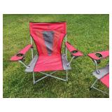 (2) Red Folding Sports / Camping Chairs