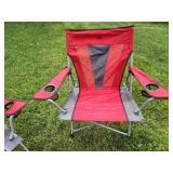 (2) Red Folding Sports / Camping Chairs