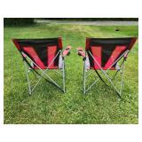 (2) Red Folding Sports / Camping Chairs