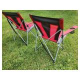 (2) Red Folding Sports / Camping Chairs