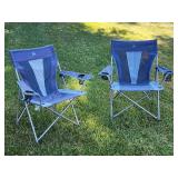 (2) Blue Folding Sports / Camping Chairs