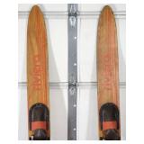Set of Vintage Wooden Water Skis