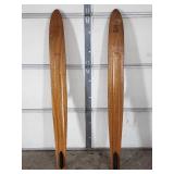Set of Vintage Wooden Water Skis