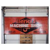Vintage Hand Painted Wooden Machine Shop Advertising Sign