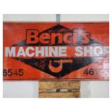 Vintage Hand Painted Wooden Machine Shop Advertising Sign