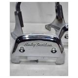 Harley-Davidson Chrome Sissy Bar Backrest with Set of Chrome Passenger Floorboard Covers