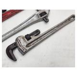 (3) Assorted Size Plumbers Pipe Wrenches