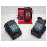 (3) Cordless Charging Stations with Batteries