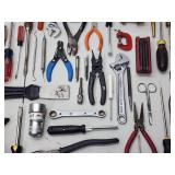 Table of Assorted Hand Tools