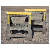 (2) Adjustable Height Handy Collapsable Sawhorses