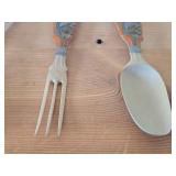 Lot of (3) Handcarved Utensils - Two Are Handpainted