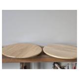 Lot of (2) Wooden Lazy Susan Turntables 15"