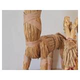 Lot of (5) Scandinavian Straw Figures - Yule Goats (x4) and Lady with Basket (x1)