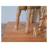 Lot of (5) Scandinavian Straw Figures - Yule Goats (x4) and Lady with Basket (x1)